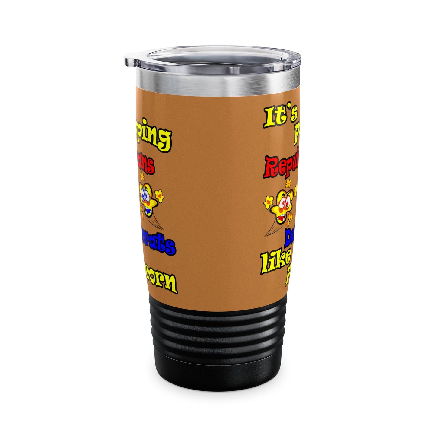 popping like popcorn - Ringneck Tumbler, 20oz (light brown)