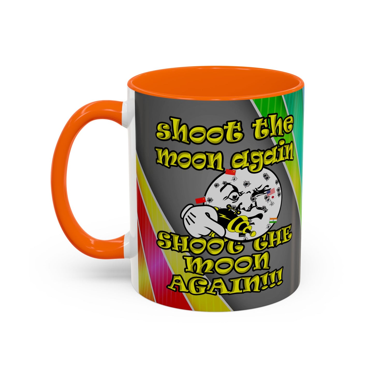 shoot the moon again - Accent Mug (rainbow split)