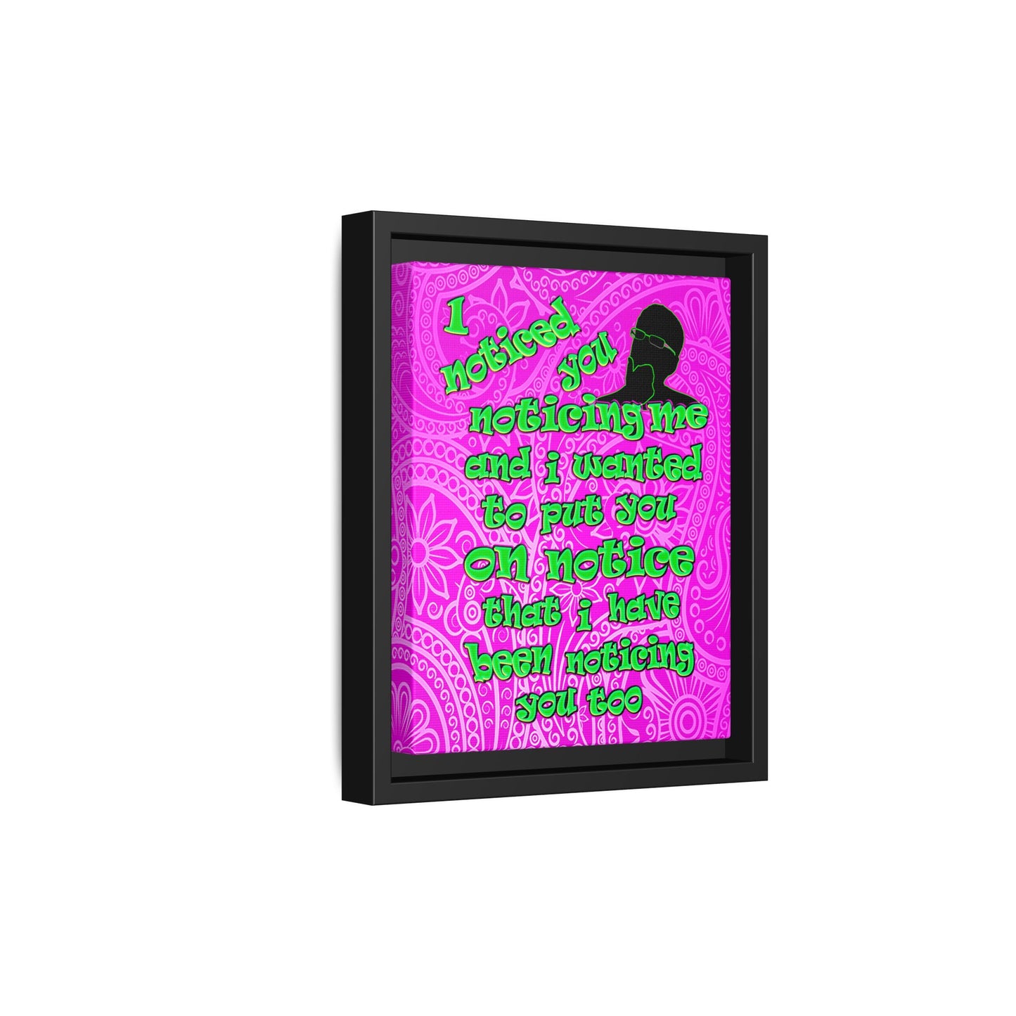 noticed you noticing - framed canvas art (pink swirl)