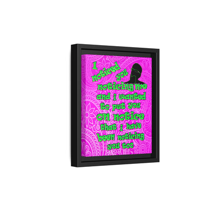 noticed you noticing - framed canvas art (pink swirl)