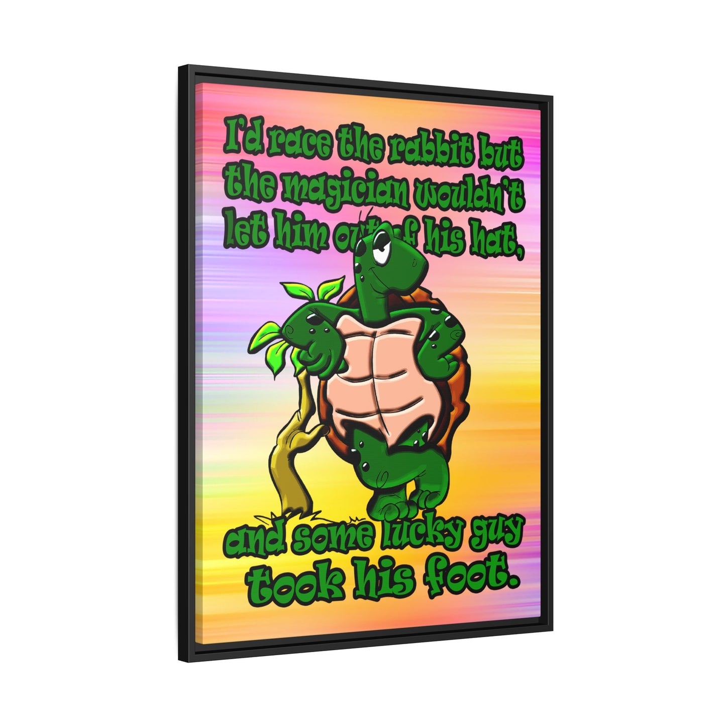 turtle race - framed canvas art (color blur)