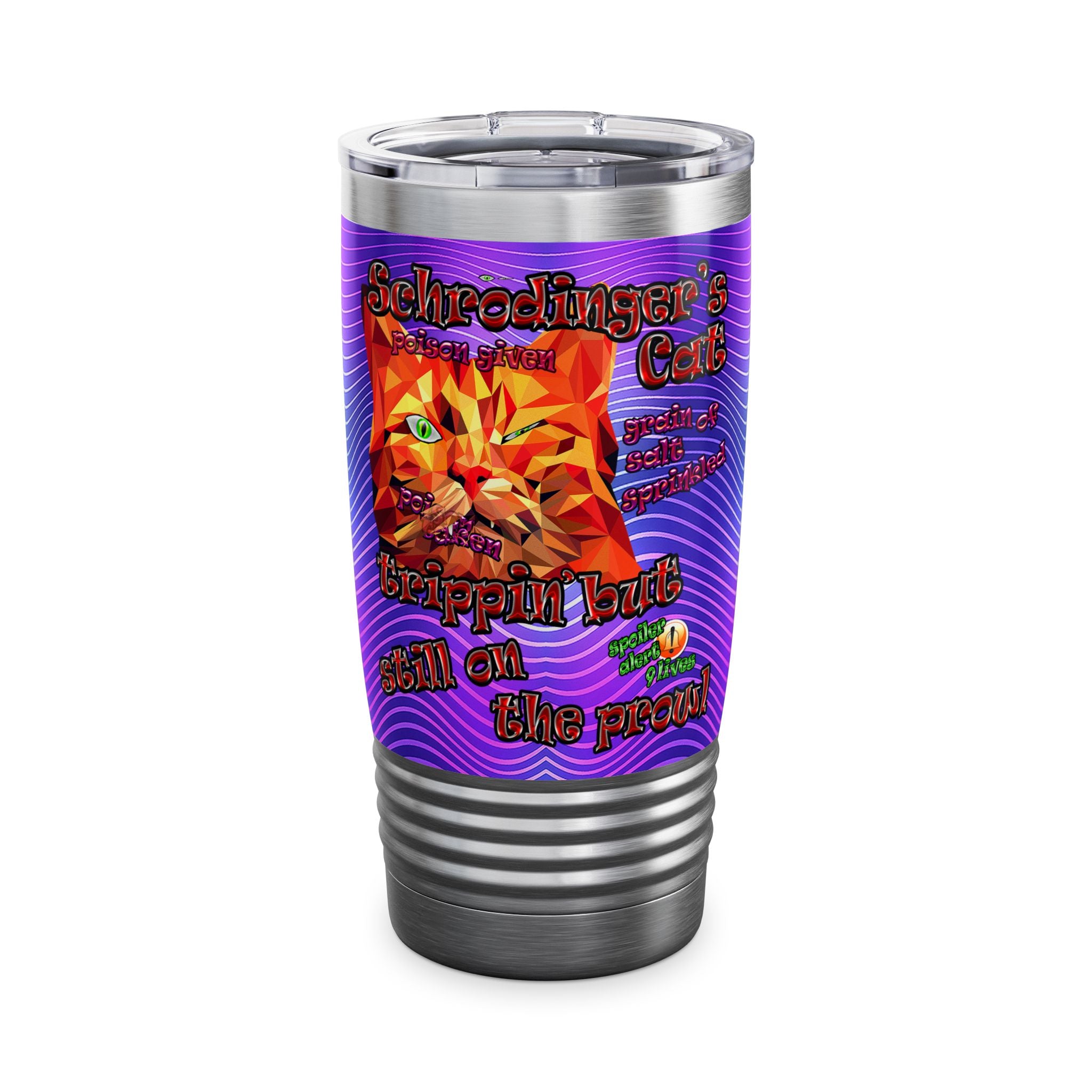 schrodinger's cat - Ringneck Tumbler, 20oz (purple wave)