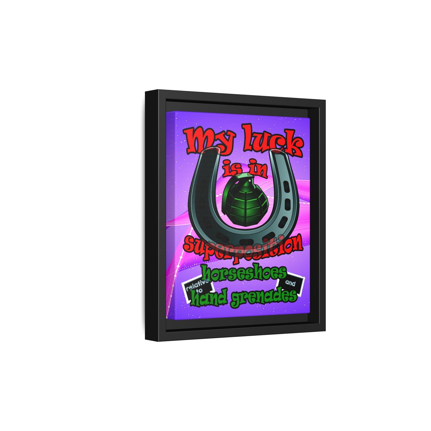 my luck - framed canvas art (purple-pink wave)