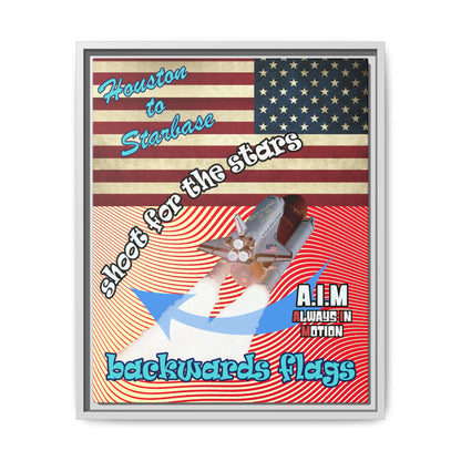 shoot for the stars - framed canvas art (yellow-orange wave)