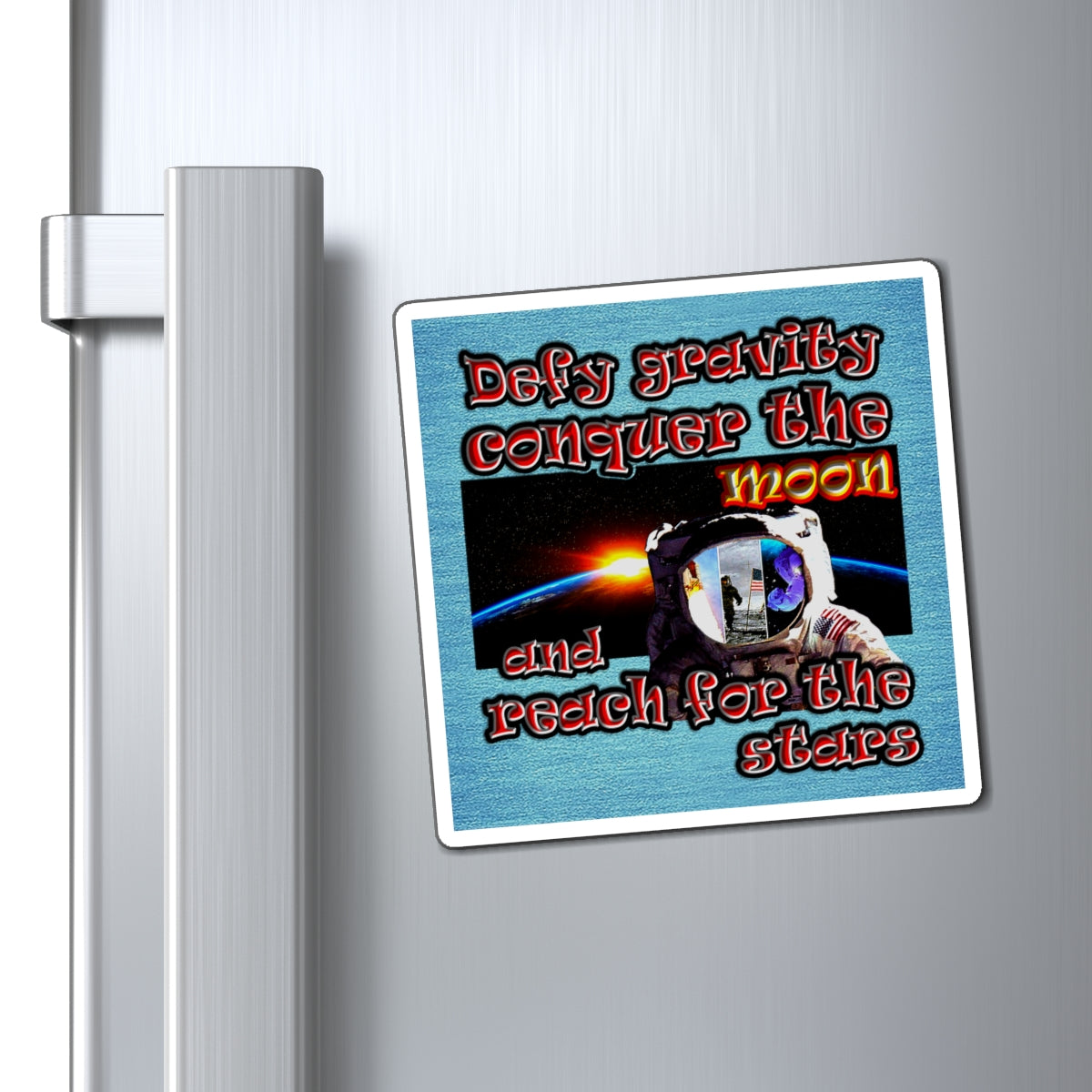 defy conquer reach - Magnets - (faded blue)