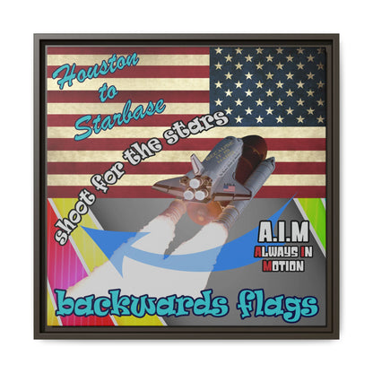 shoot for the stars - framed canvas art (rainbow split)