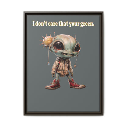 I don't care that your green - framed canvas art (dark grey)