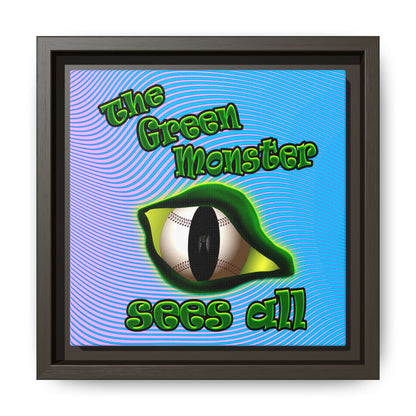 green monster - framed canvas art (light blue-purple wave)