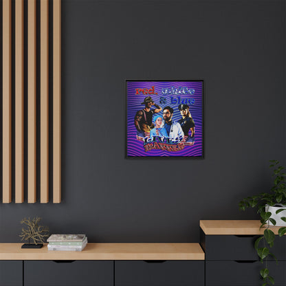 rw&b lives matter - framed canvas art (purple wave)