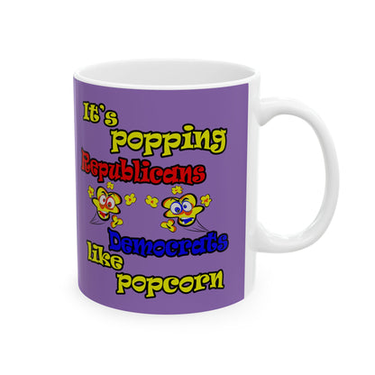 popping like popcorn - White Mug (light purple)