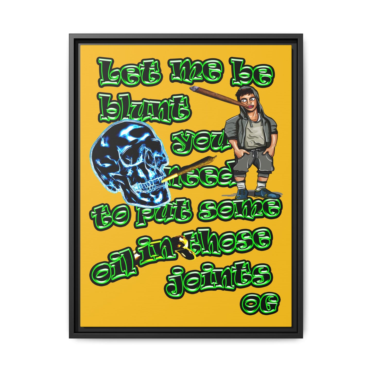 og - framed canvas art (yellow)