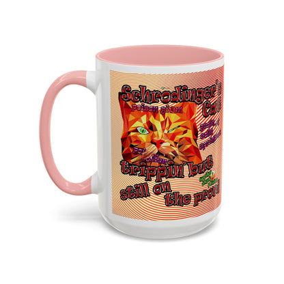 schrodinger's cat - Accent Mug (yellow-orange wave)