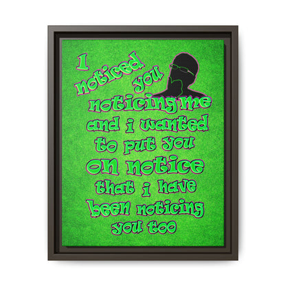 noticed you noticing - framed canvas art (green turf)