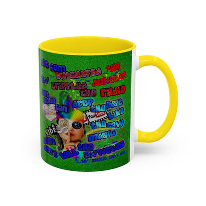 drop the beat - Accent Mug (green turf)