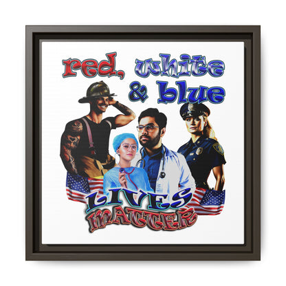rw&b lives matter - framed canvas art (white)
