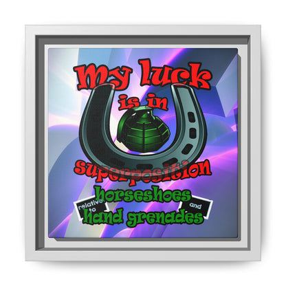 my luck - framed canvas art (grey-pink wave)