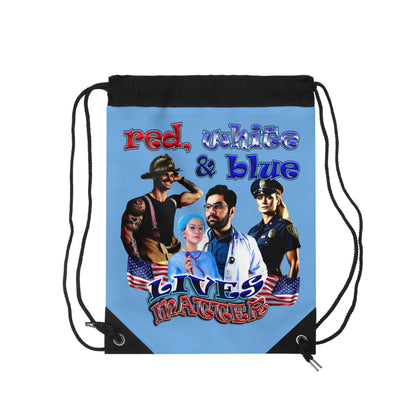 rw&b lives matter - Drawstring Bag (light blue)