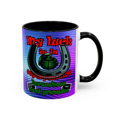 my luck - Accent Mug (purple wave)