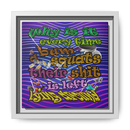 the bum's shit - framed canvas art (purple wave)