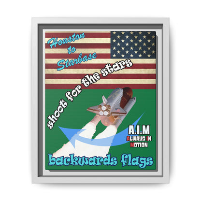 shoot for the stars - framed canvas art (dark green)