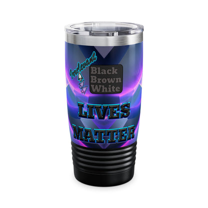 irrelevant - Ringneck Tumbler, 20oz (grey-pink wave)