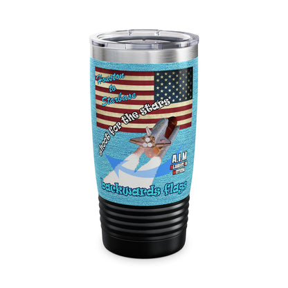 shoot for the stars - Ringneck Tumbler, 20oz (faded blue)