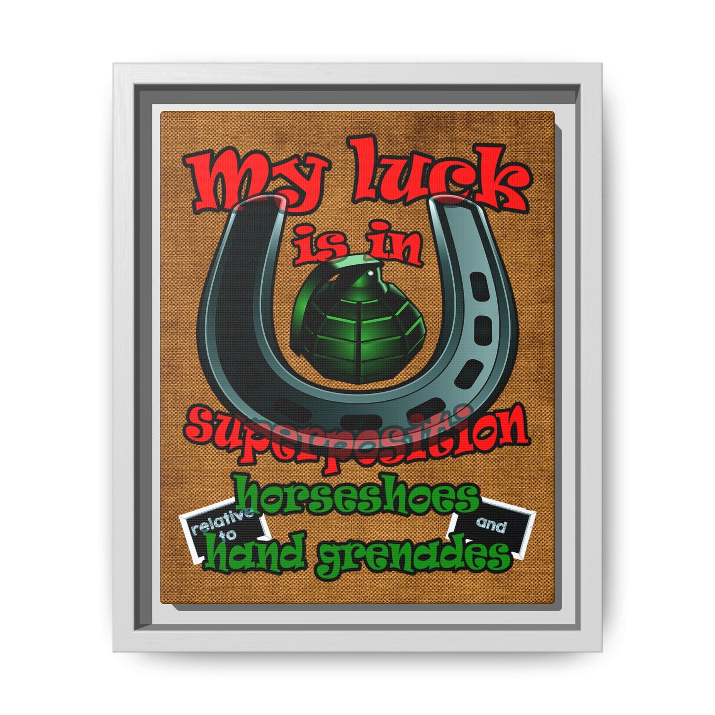 my luck - framed canvas art (brown papyrus)