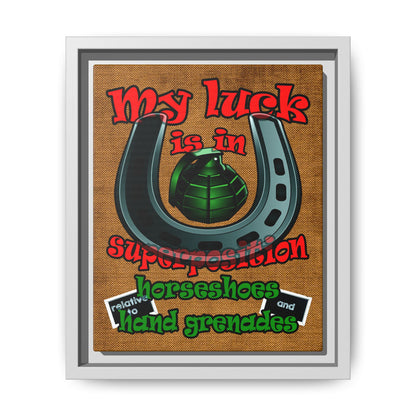 my luck - framed canvas art (brown papyrus)