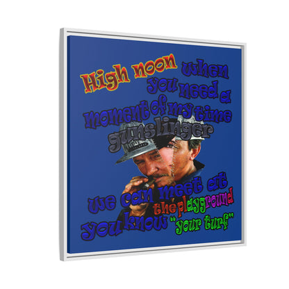 high noon - framed canvas art (dark blue)
