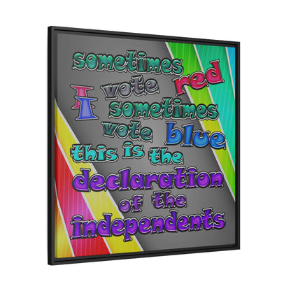 declaration of the independents - framed canvas art (rainbow split)