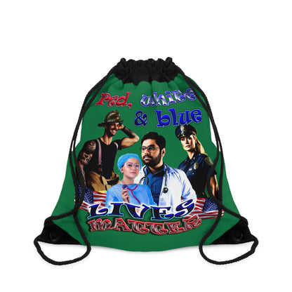 rw&b lives matter - Drawstring Bag (dark green)