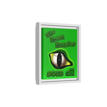 green monster - framed canvas art (logo green)