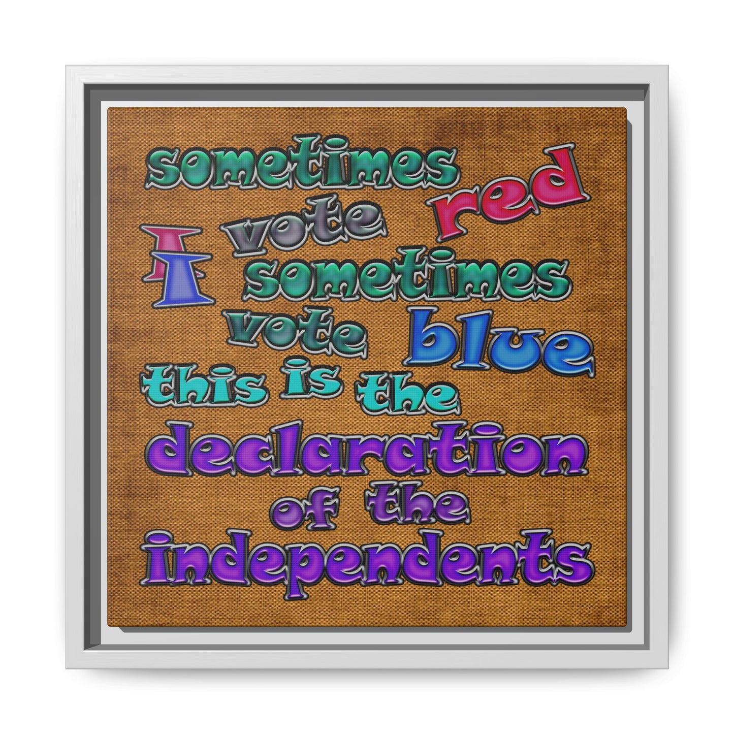declaration of the independents - framed canvas art (brown papyrus)