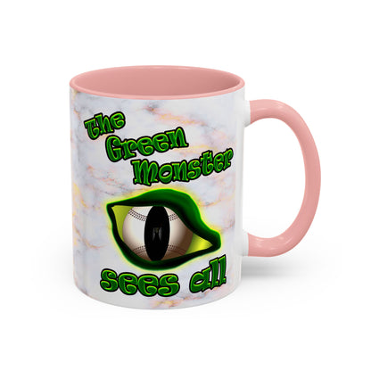 green monster - Accent Mug (white marble)