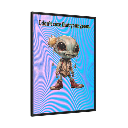 I don't care that your green - framed canvas art (light blue-purple wave)