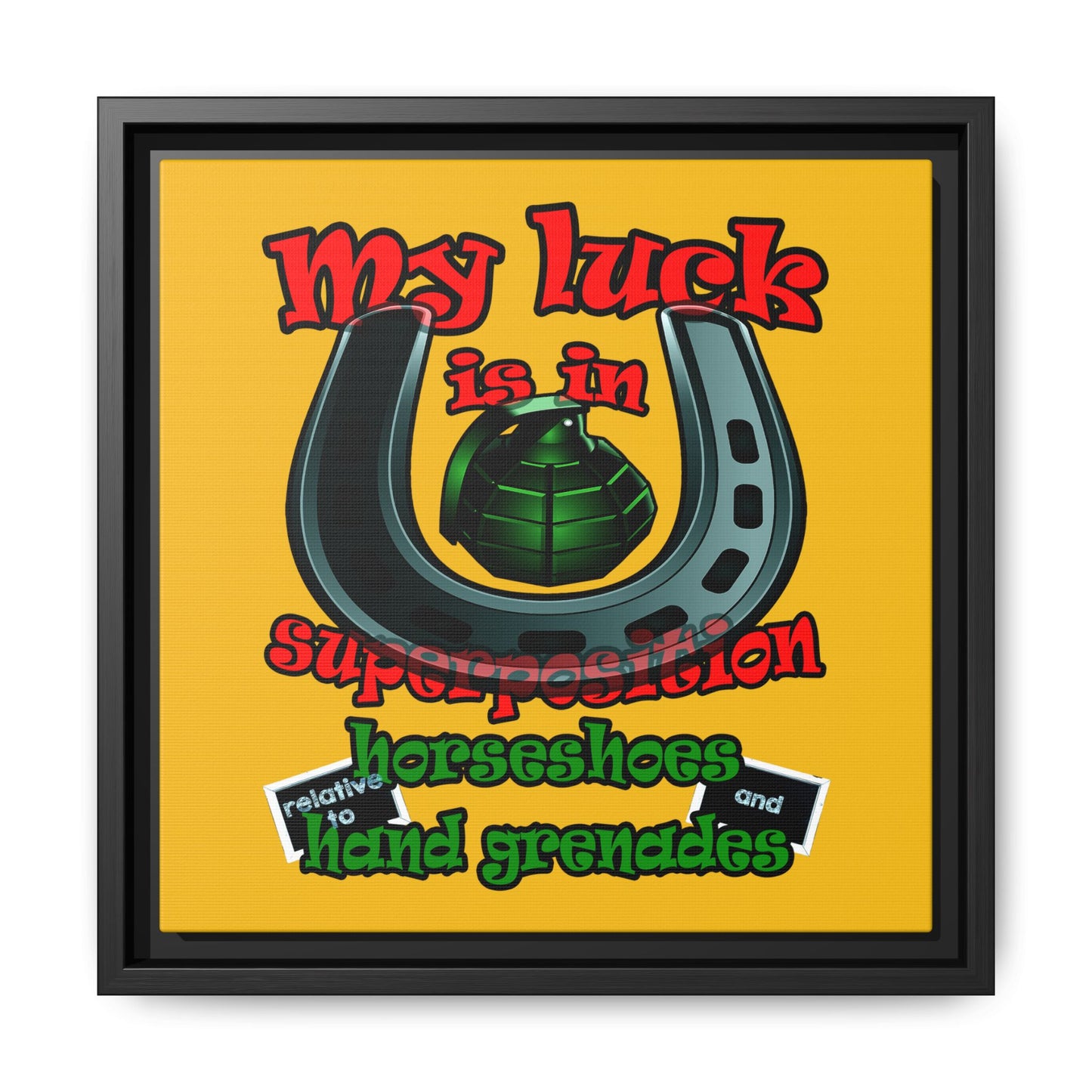 my luck - framed canvas art (yellow)