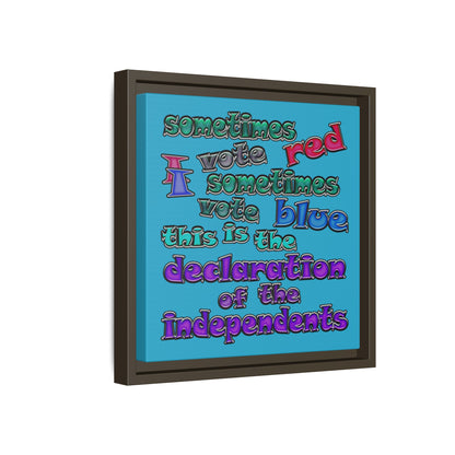 declaration of the independents - framed canvas art (turquoise)