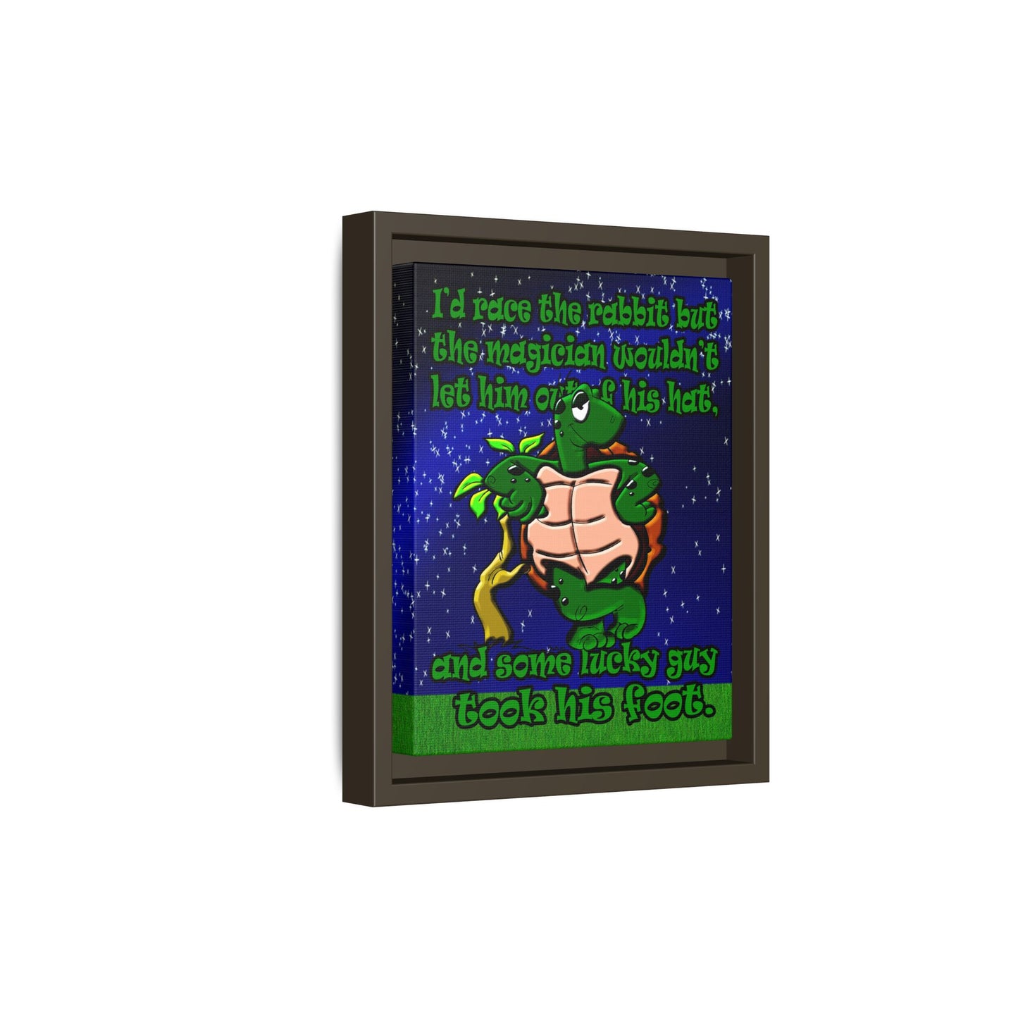 turtle race - framed canvas art ('snoops' background)