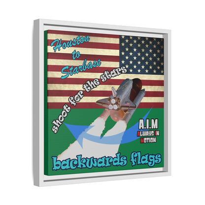 shoot for the stars - framed canvas art (dark green)