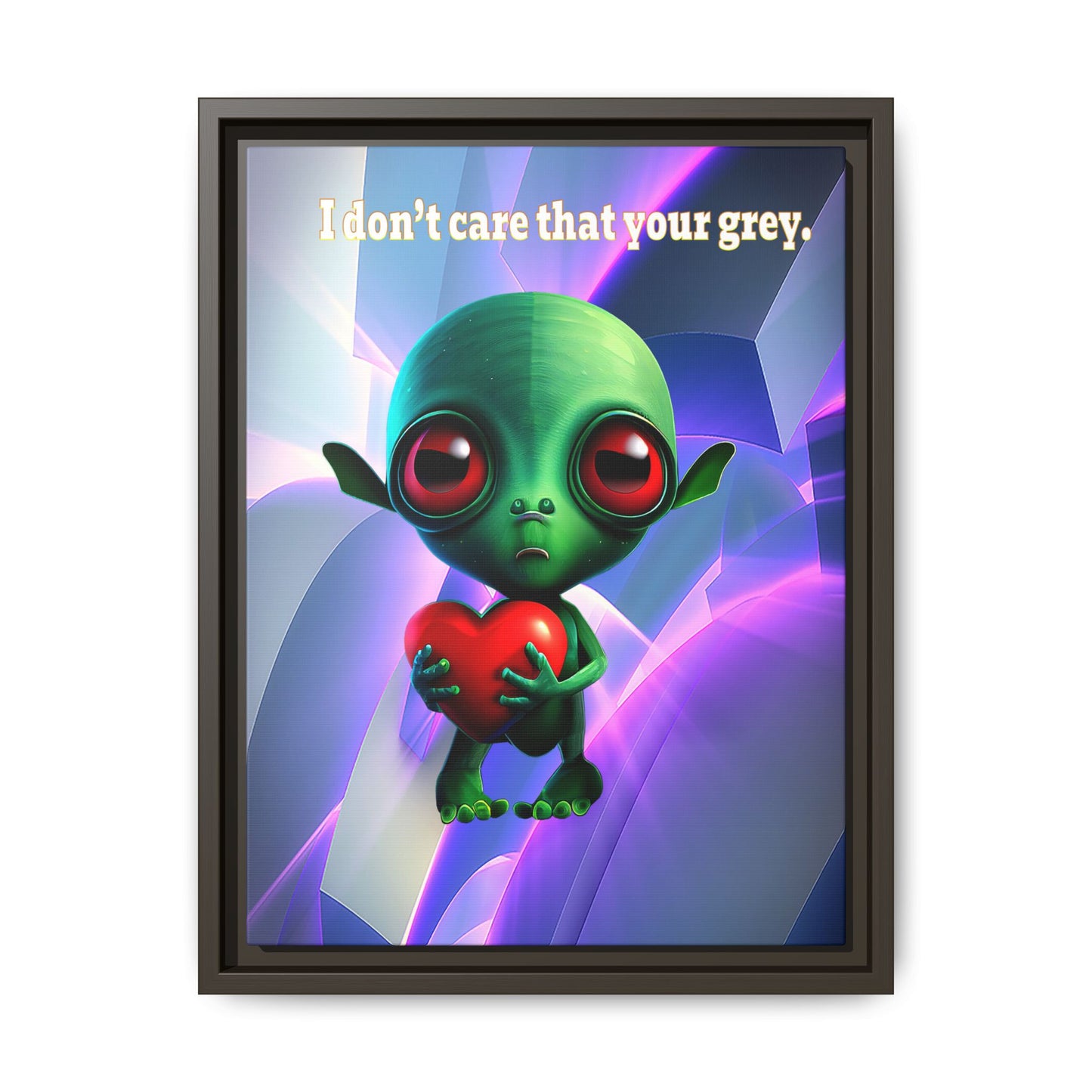 I don't care that your grey - framed canvas art (grey-pink wave)