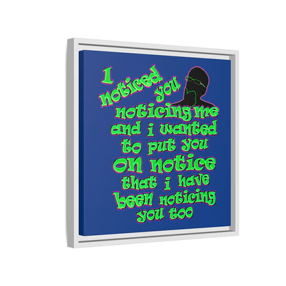 noticed you noticing - framed canvas art (dark blue)