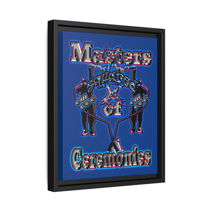 em cee squared - framed canvas art (dark blue)