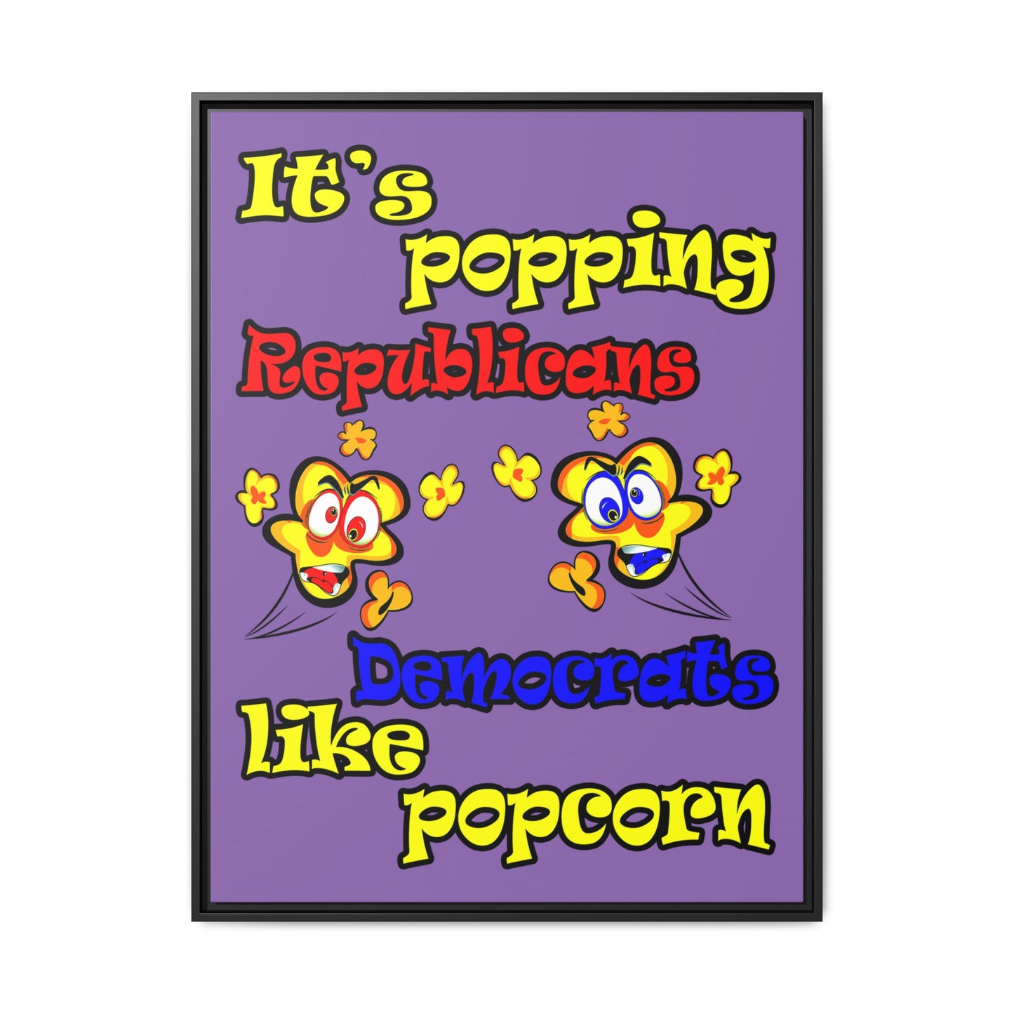 popping like popcorn - framed canvas art (light purple)