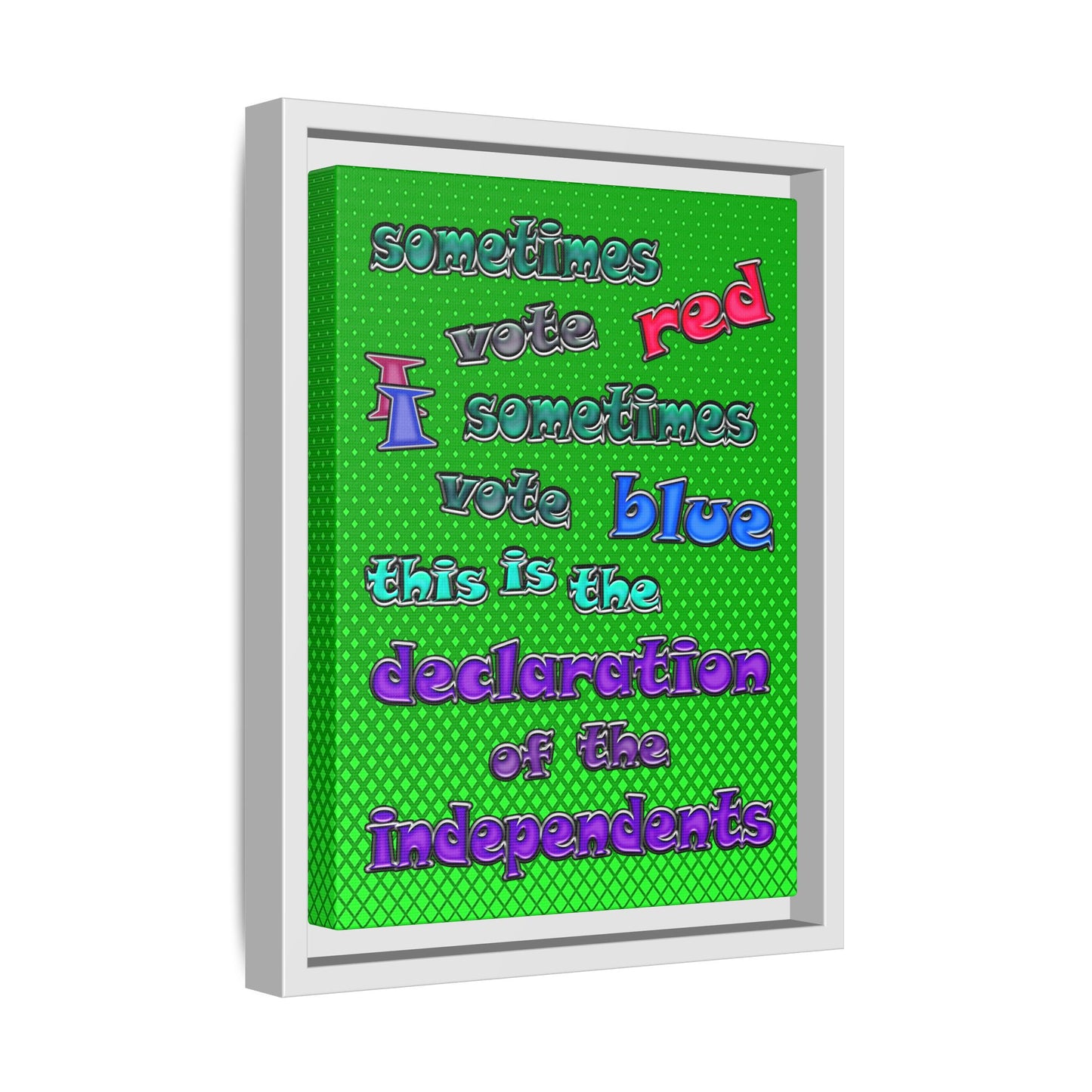 declaration of the independents - framed canvas art (logo green)