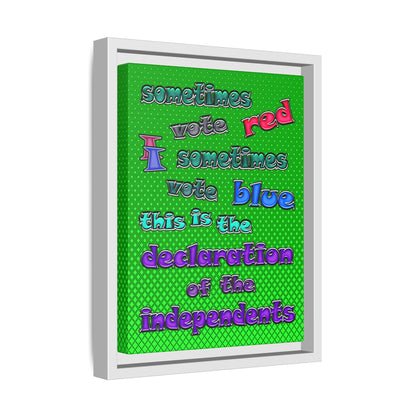declaration of the independents - framed canvas art (logo green)