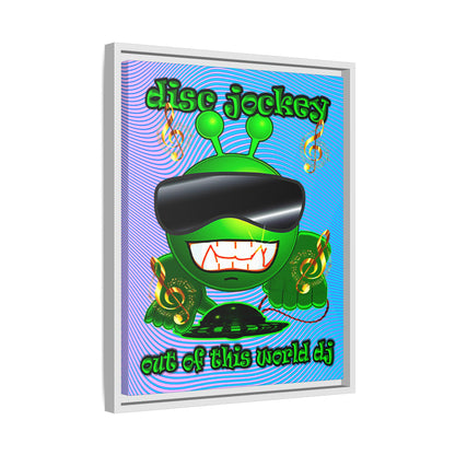 disc jockey - framed canvas art (light blue-purple wave)