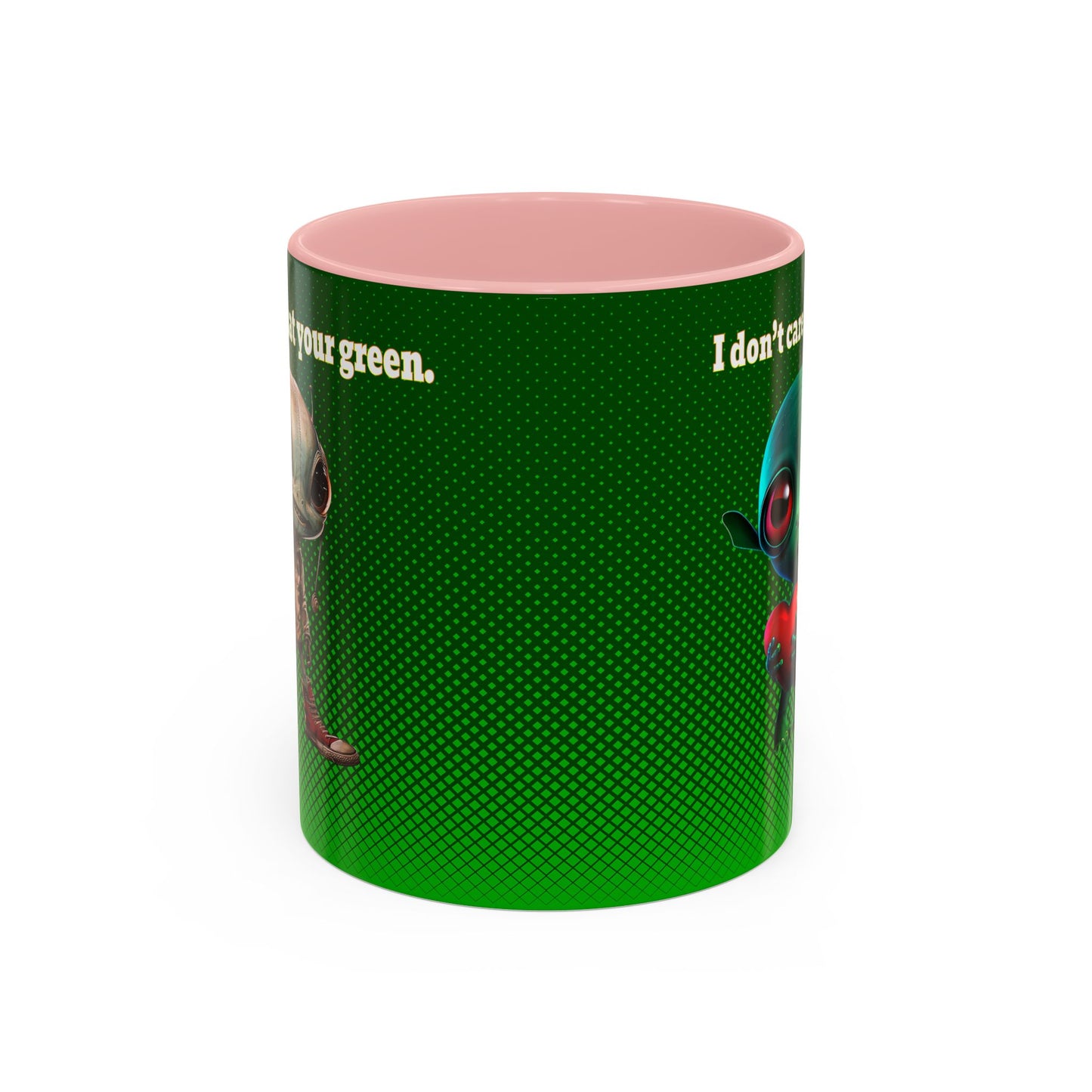 I don't care that your grey - Accent Mug (logo green)