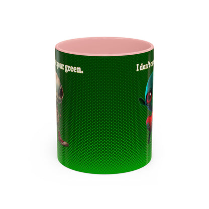 I don't care that your grey - Accent Mug (logo green)