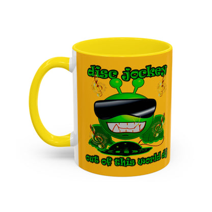 disc jockey - Accent Mug (yellow)