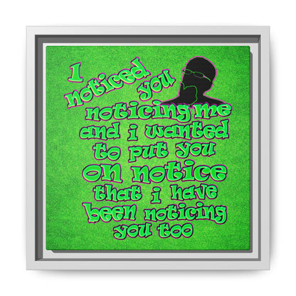 noticed you noticing - framed canvas art (green turf)